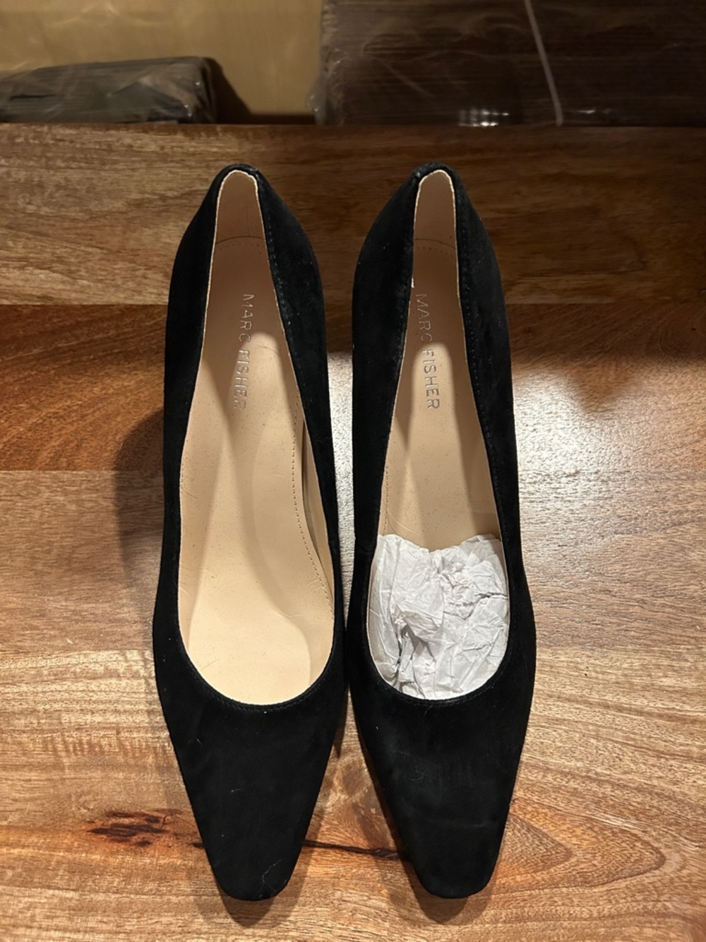 Marc Fisher Black Suede Pointed Pumps